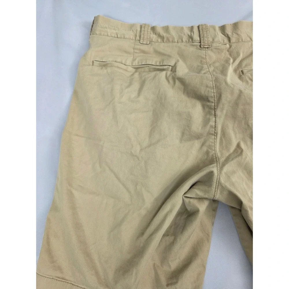 J.Crew Stretch Chino Shorts Mens 33 Khaki Tan 9 Inch Inseam Cotton Blend